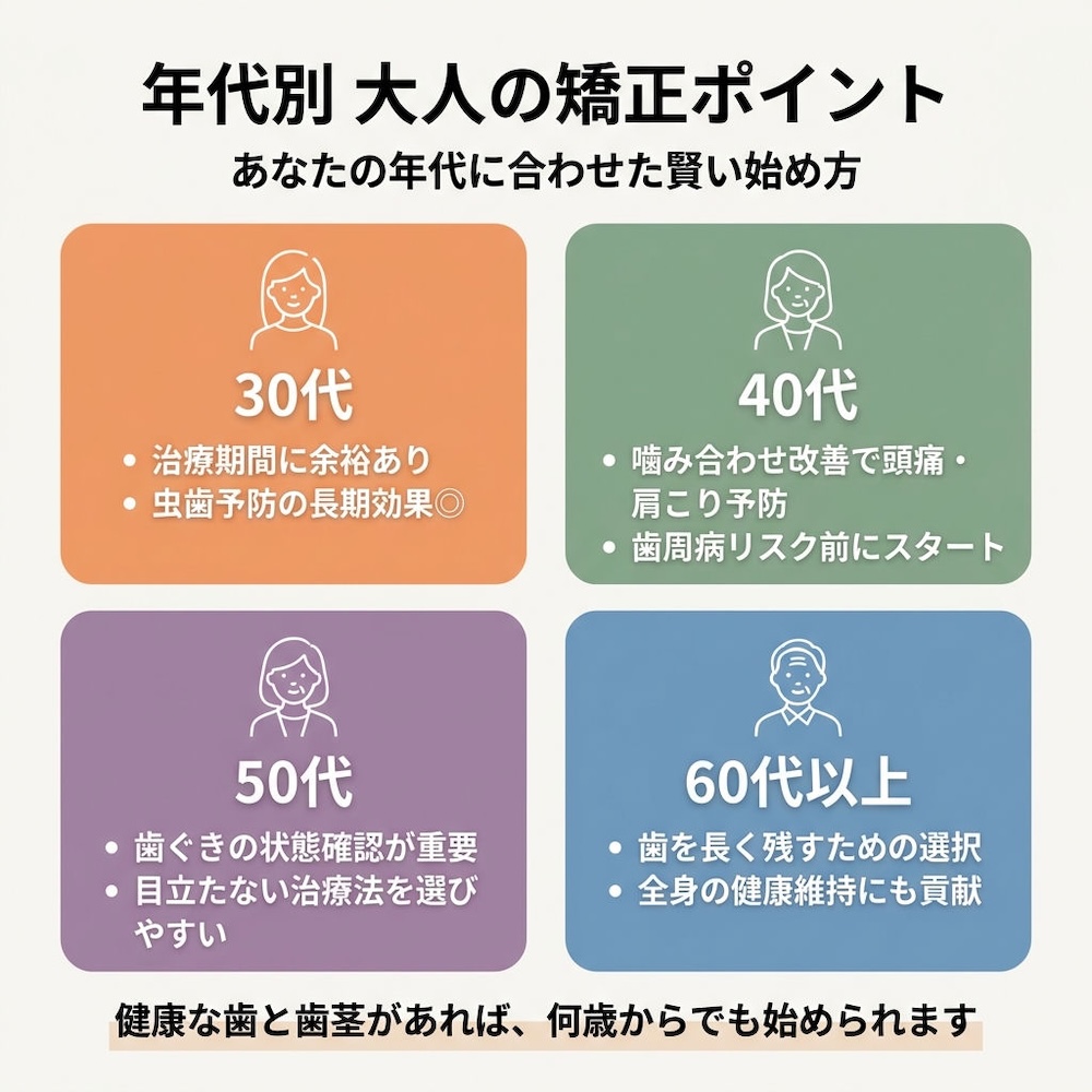 年代別 大人の矯正ポイント